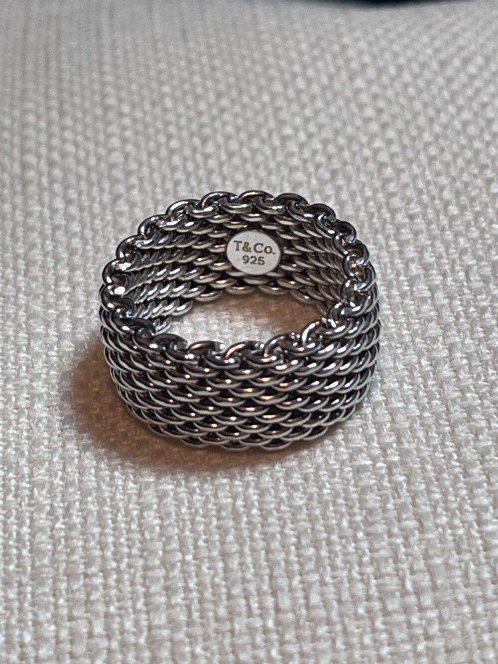 Tiffany & Co. Somerset Sterling Silver Mesh Ring 7.5